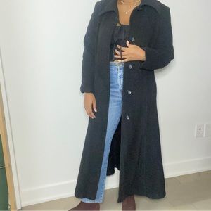 JONES NEW YORK - Cashmere & Wool Warm Timeless Black Long Pea Coat - size 12